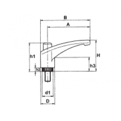 Madlo-madlo-prestaviteľná páčka 65mm - skrutka M8x30mm   Madlo-madlo-prestaviteľná páčka 65mm - skrutka M8x30mm