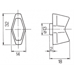 Madlo-matica krídlová BC32 M6 Madlo-matica krídlová BC32 M6