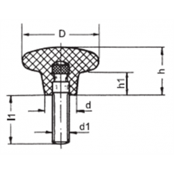 Madlo-skrutka hviezdicová HC32 M6x40 Madlo-skrutka hviezdicová HC32 M6x40