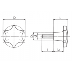 Madlo-skrutka hviezdicová HC50 M8x25 Madlo-skrutka hviezdicová HC50 M8x25