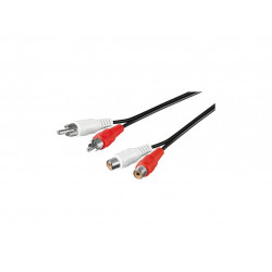 Audio Kábel 2x Cinch RCA - 2x Cinch RCA zásuvka 10m Audio Kábel 2x Cinch RCA - 2x Cinch RCA zásuvka 10m