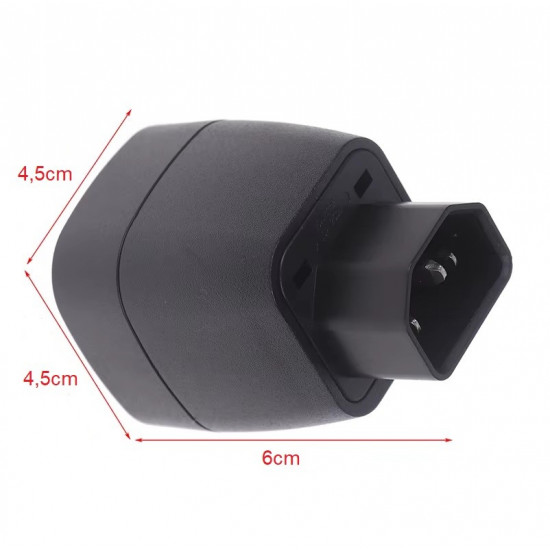 Adaptér-Redukcia 230V IEC C14 male / Shucko female