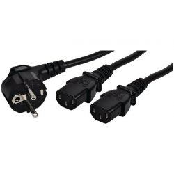 Kábel 230V EU Shucko - 2x IEC 2m "Y" 1-1-1m
