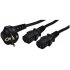 Kábel 230V EU Shucko - 2x IEC 2m "Y" 1-1-1m
