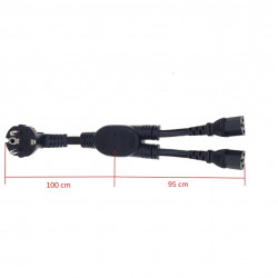 Kábel 230V EU Shucko - 2x IEC 2m "Y" 1-1-1m Kábel 230V EU Shucko - 2x IEC 2m "Y" 1-1-1m