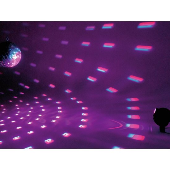 E-Lite zrkadlová guľa 30cm Color LED RGB SET IR