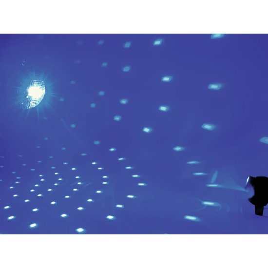 E-Lite zrkadlová guľa 30cm Color LED RGB SET IR