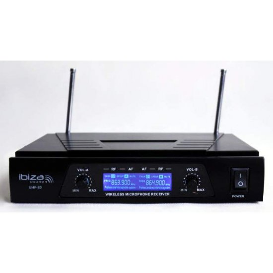 UHF20 Set dvoch bezdrôtových UHF mikrofónov.