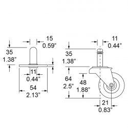 Penn Elcom WE-5295 koliesko 50mm otočné odnímateľné Penn Elcom WE-5295 koliesko 50mm otočné odnímateľné