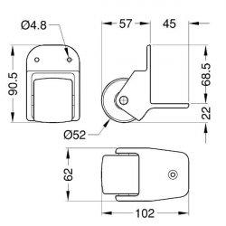 Penn Elcom A5250 koliesko rohové Penn Elcom A5250 koliesko rohové