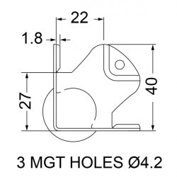 Penn Elcom C1347z roh stredný s prelisom na lišty