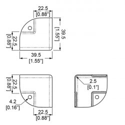 Penn Elcom C4264c  roh plochý s prelisom