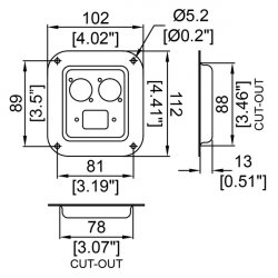Penn Elcom D0946-40z miska IEC 2xD24 102x112mm