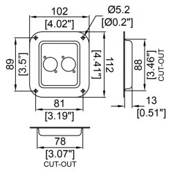 Penn Elcom D0947z miska 2xNeutrik D 102x112mm Penn Elcom D0947z miska 2xNeutrik D 102x112mm