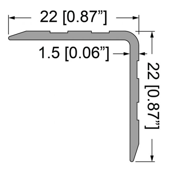 Penn Elcom 0125 AL uholník 22x22mm / 1m
