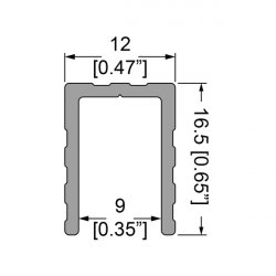 Penn Elcom E2215 (0655) ukončovacia 9mm "U" lišta / 1m Penn Elcom E2215 (0655) ukončovacia 9mm "U" lišta / 1m
