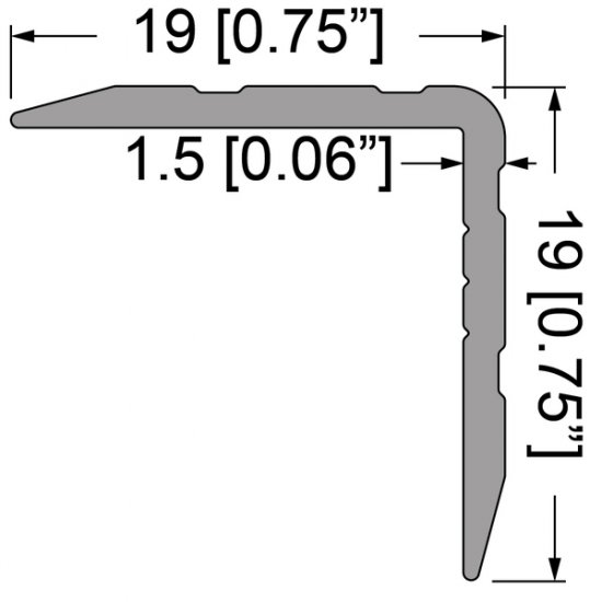 Penn Elcom 0122 AL uholník 20x20mm / 1m