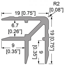 Penn Elcom 0152 casemaker 6,7mm 20x20mm / 1m 