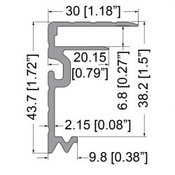 Penn Elcom 0445 lidmaker 6,8mm s drážkou / 1m Penn Elcom 0445 lidmaker 6,8mm s drážkou / 1m