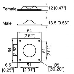 Penn Elcom F0615z nožička kovová 13,5mm  MALE