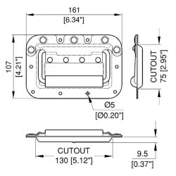 Penn Elcom H7159K rúčka zapustená výklopná čierna