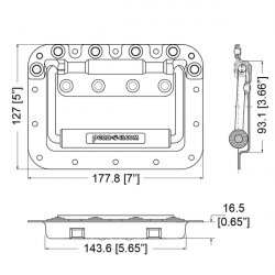 Penn Elcom H7165-10z rúčka zapustená výklopná Veľká