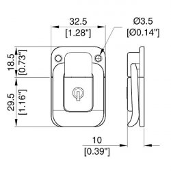 Penn Elcom L1290 kufrový zámok chrómovaný zamykateľný