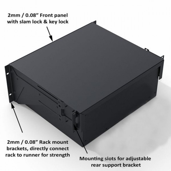 Penn Elcom R2292-10-3UK Aluminium Rack Drawer 19" / 3U / 287mm