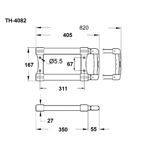 TH-4082 rúčka kufrová teleskopická