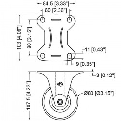 Penn Elcom W0975/80 koliesko 80mm modré pevné Penn Elcom W0975/80 koliesko 80mm modré pevné