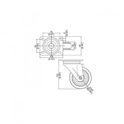 Penn Elcom W0990 koliesko 100mm modré bez brzdy Penn Elcom W0990 koliesko 100mm modré bez brzdy