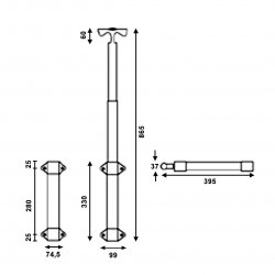 Penn Elcom HG-4083 rúčka kufrová teleskopická úzka