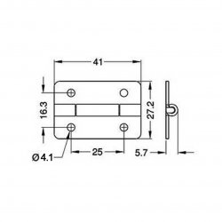 Penn Elcom PO-4440-41C klavírový pánt 41x27mm