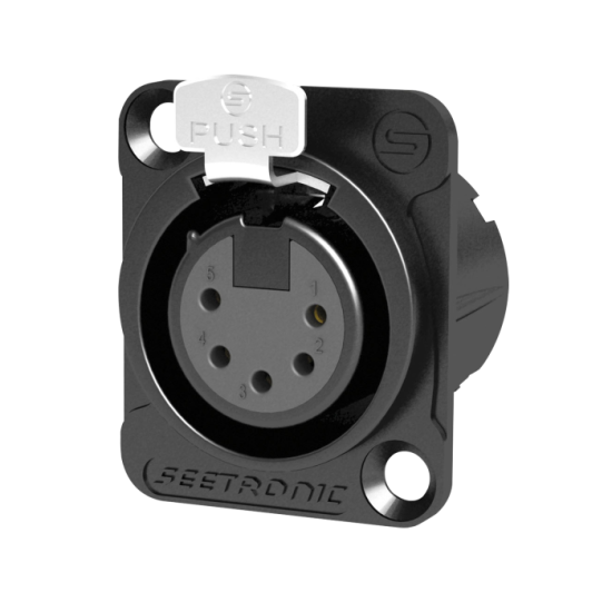 Seetronic MK5F2C-BG XLR 5P Chassis Female Gold Black