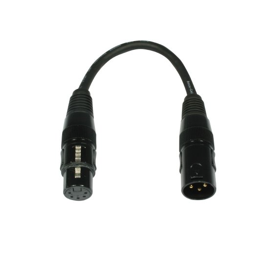 Accu Cable DMX adapter 3pin male/5pin female