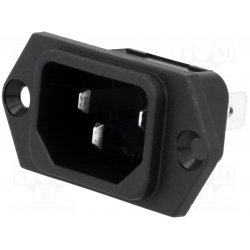 Konektor sieťový IEC male na panel