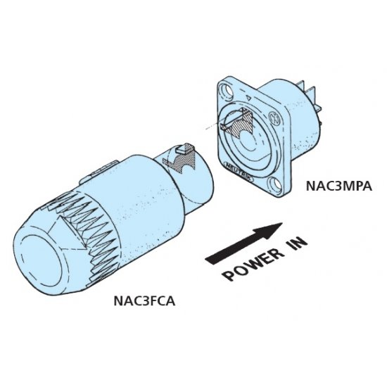 Neutrik NAC-3FCA PowerCon® modrý