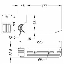 Penn Elcom A5251 koliesko rohové s klznou lištou Penn Elcom A5251 koliesko rohové s klznou lištou