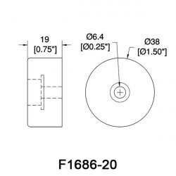 Penn Elcom F1686/20 nožička gumová  Ø38x19mm