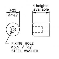 Penn Elcom F1693 nožička gumová  Ø25x10mm