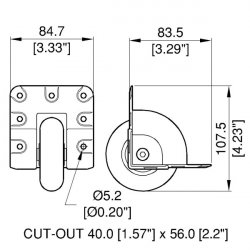 Penn Elcom W8075z koliesko 75mm rohové do lišty Penn Elcom W8075z koliesko 75mm rohové do lišty