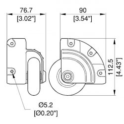 Penn Elcom W8375z koliesko 75mm rohové Penn Elcom W8375z koliesko 75mm rohové