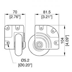 Penn Elcom W8675/HD koliesko 75mm rohové Penn Elcom W8675/HD koliesko 75mm rohové