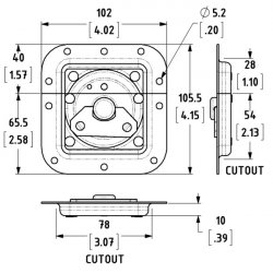 Penn Elcom L787z Otočný motýľ úzky 7mm hlboký Penn Elcom L787z Otočný motýľ úzky 7mm hlboký