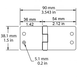 Penn Elcom P-1535 pánt 38x90mm