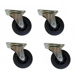 Sada 4ks otočných koliesok 100mm (čierne) Sada 4ks otočných koliesok 100mm (čierne)