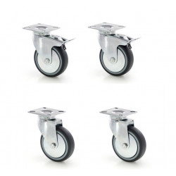sada otočných koliesok 50mm 2+2 brzdené sada otočných koliesok 50mm 2+2 brzdené