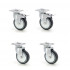 sada otočných koliesok 50mm 2+2 brzdené