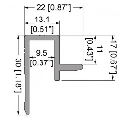 Penn Elcom EG0490-2M 9,5mm okrajový profil pre slam veko