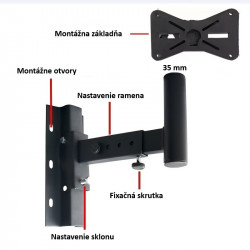 SPS-502- nástenný držiak reprobuxu 2 SET SPS-502- nástenný držiak reprobuxu 2 SET